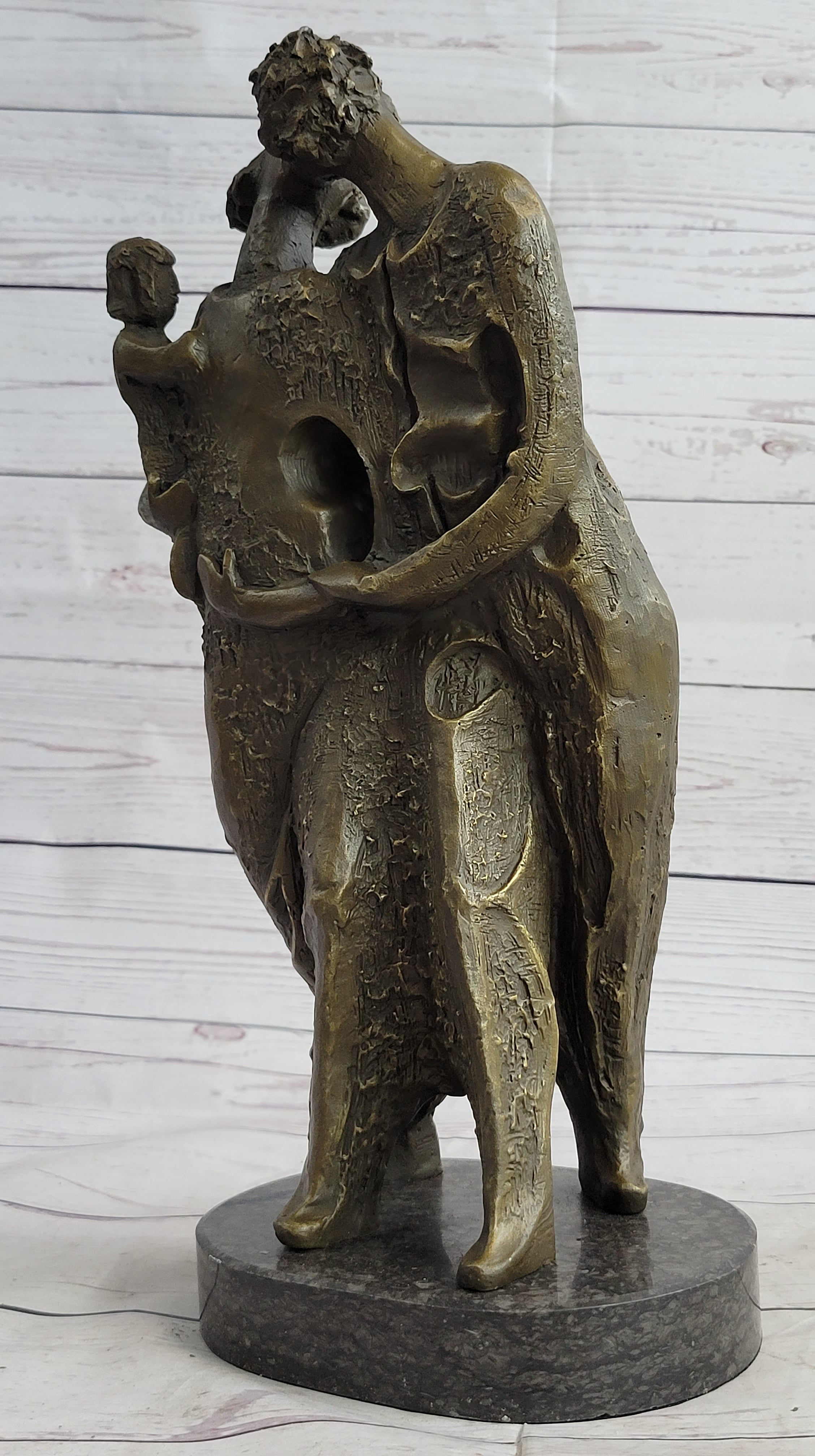 Salvador Dali Abstract Couple with Baby Bronze Sculpture