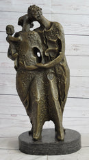 Salvador Dali Abstract Couple with Baby Bronze Sculpture