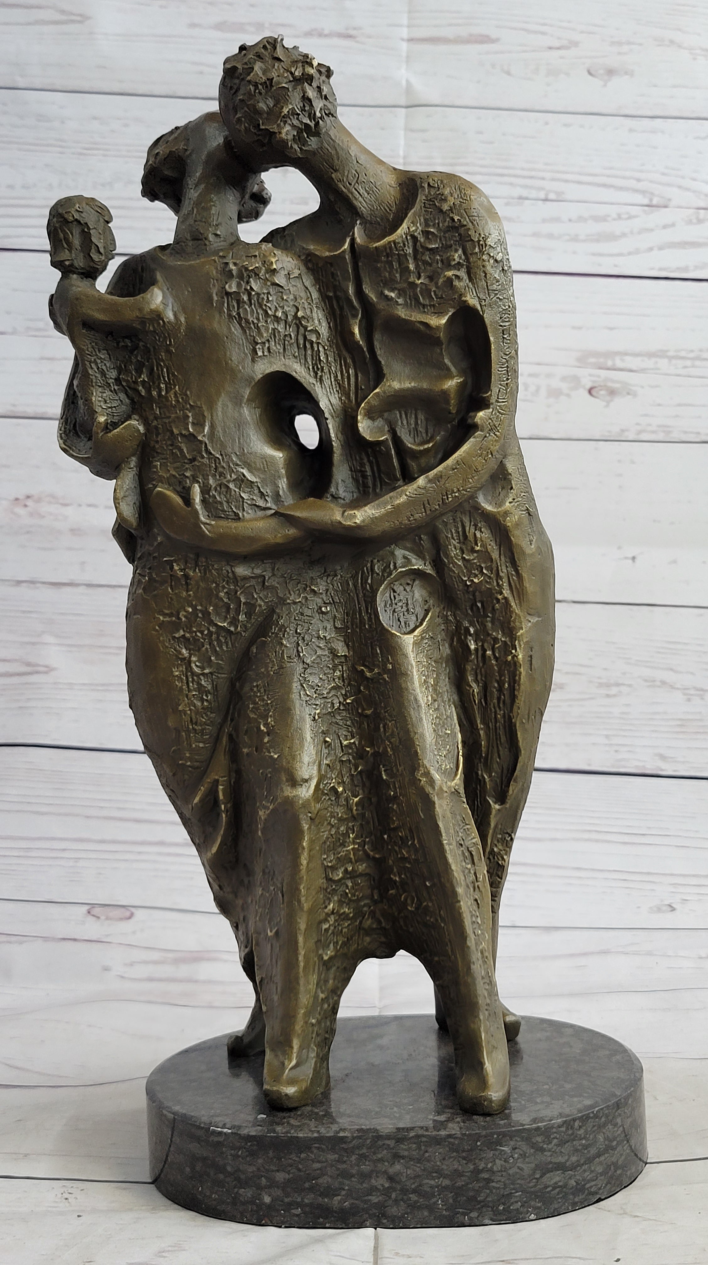 Salvador Dali Abstract Couple with Baby Bronze Sculpture