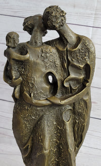 Salvador Dali Abstract Couple with Baby Bronze Sculpture