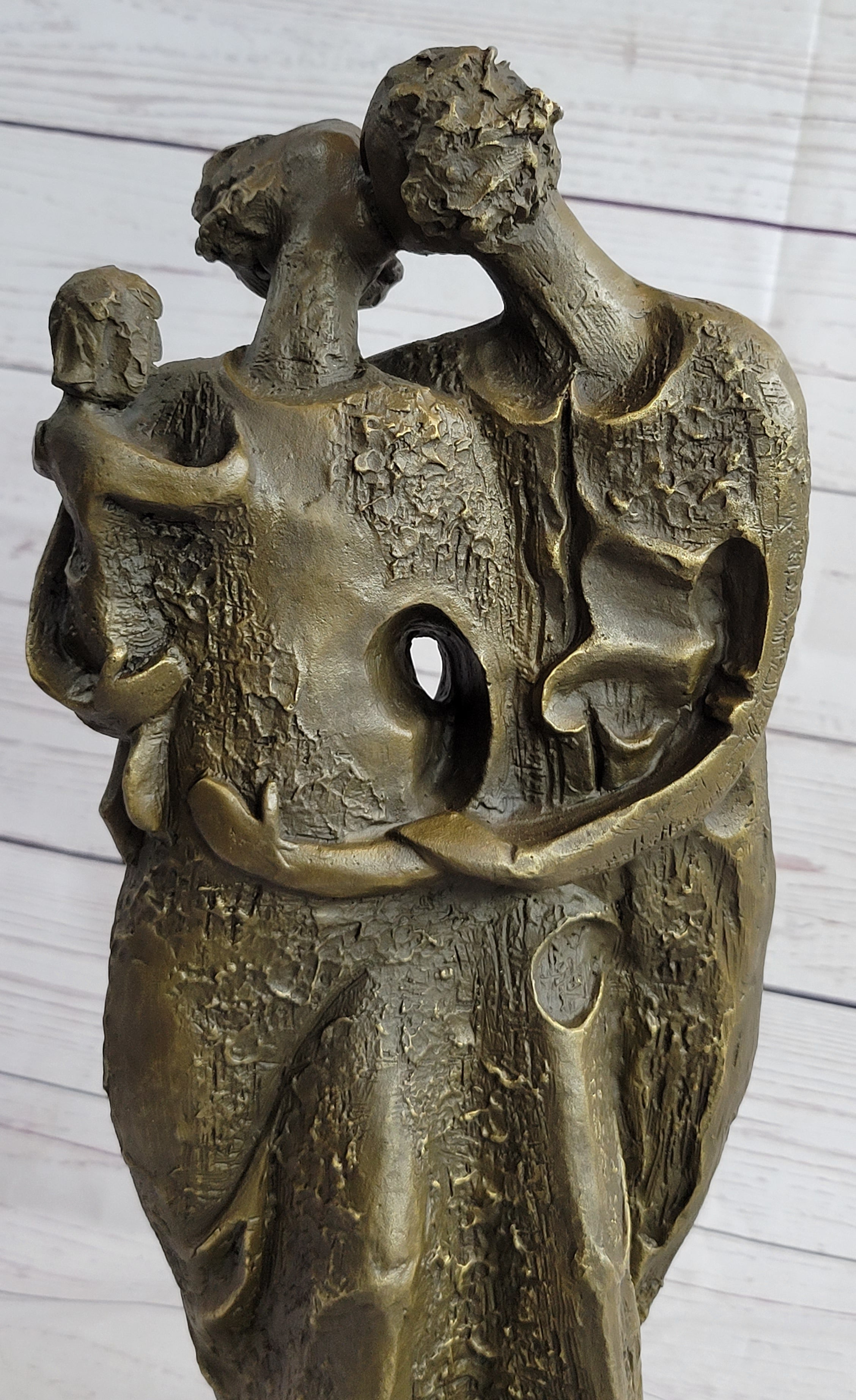 Salvador Dali Abstract Couple with Baby Bronze Sculpture