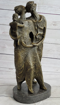 Salvador Dali Abstract Couple with Baby Bronze Sculpture