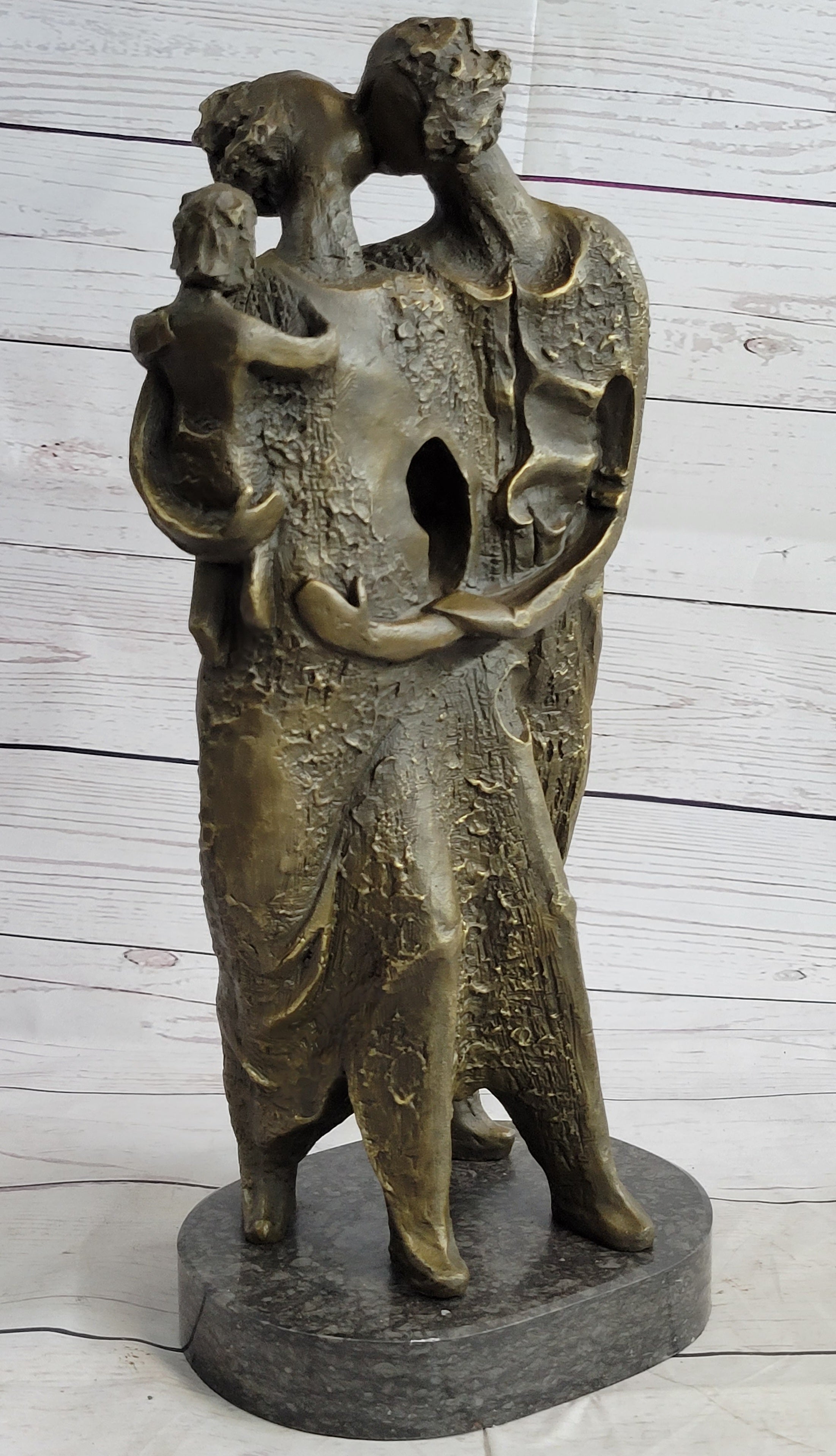 Salvador Dali Abstract Couple with Baby Bronze Sculpture