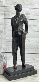 Abstract Surreal Female Figure Bronze Sculpture Salvador Dali 16"