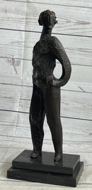 Abstract Surreal Female Figure Bronze Sculpture Salvador Dali 16"
