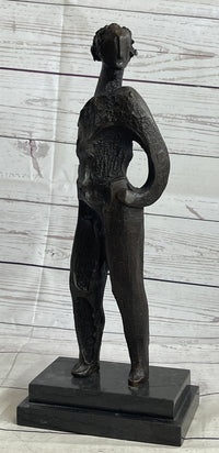 Abstract Surreal Female Figure Bronze Sculpture Salvador Dali 16"
