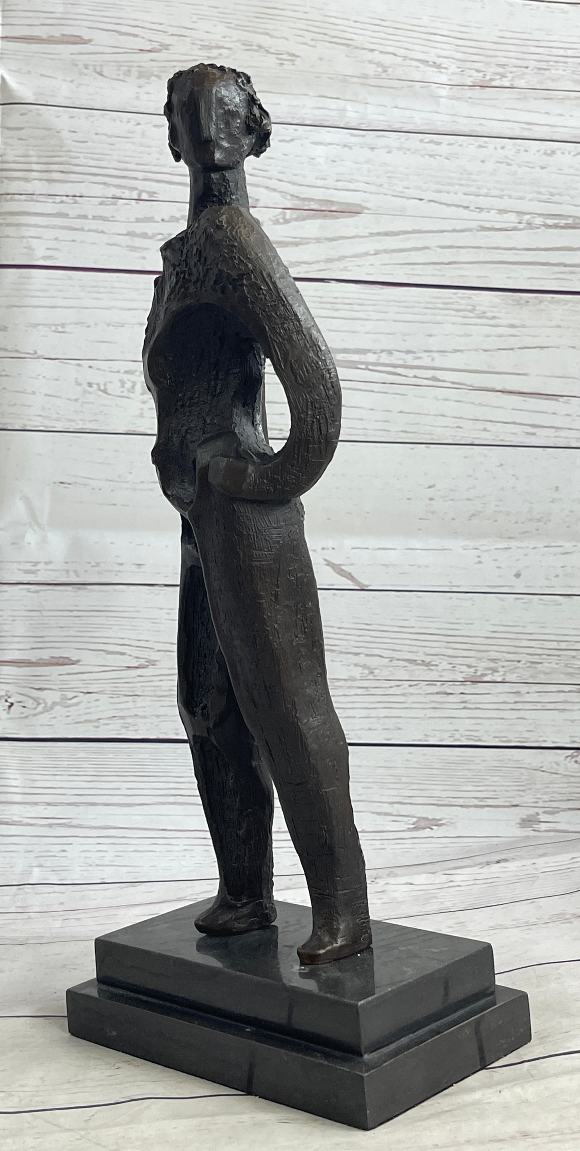 Abstract Surreal Female Figure Bronze Sculpture Salvador Dali 16"