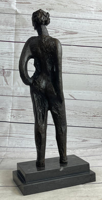 Abstract Surreal Female Figure Bronze Sculpture Salvador Dali 16"
