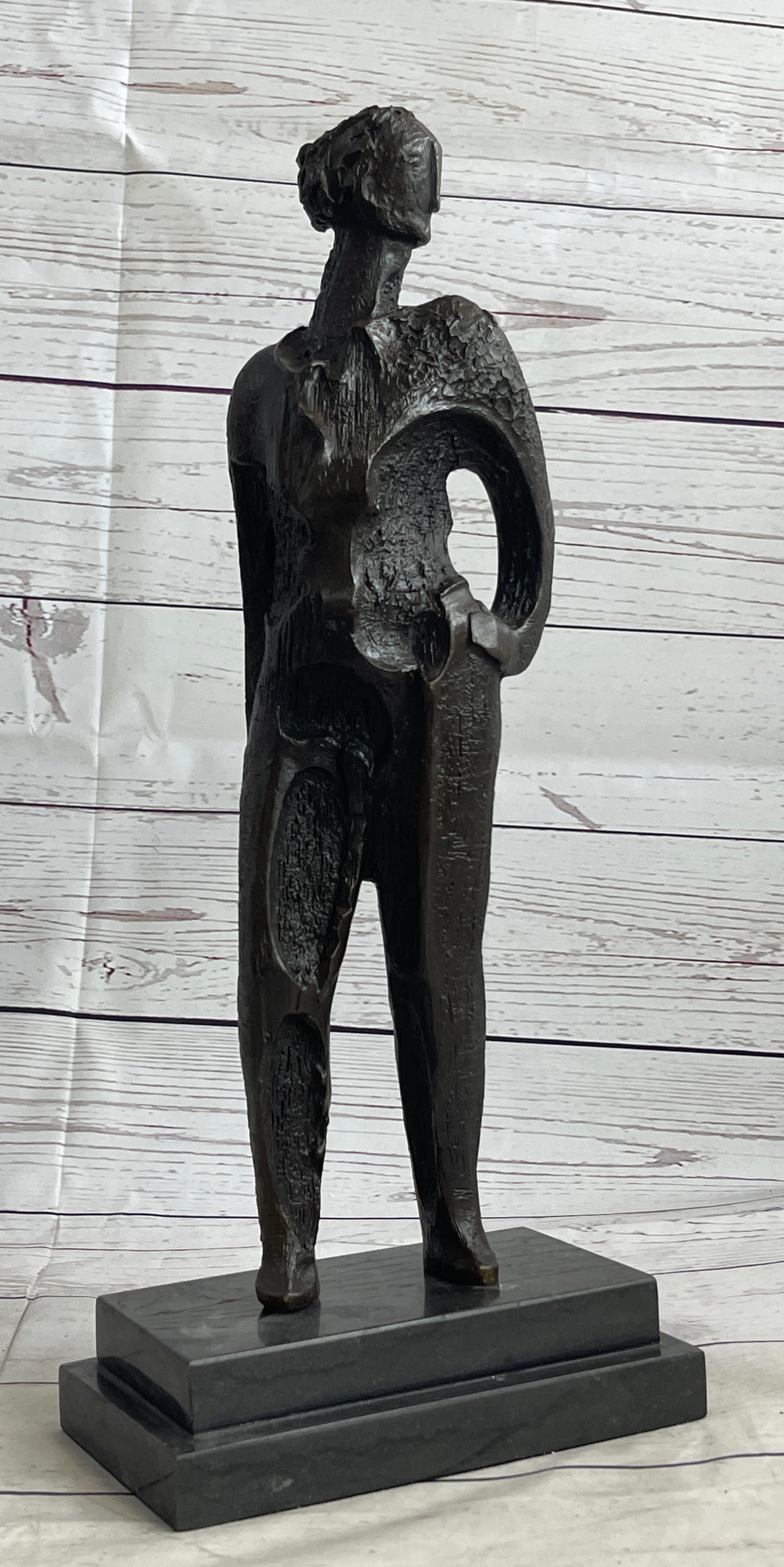 Abstract Surreal Female Figure Bronze Sculpture Salvador Dali 16"