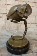 Modern Art Abstract Owl Bird Figure on Marble Base 10" x 10"