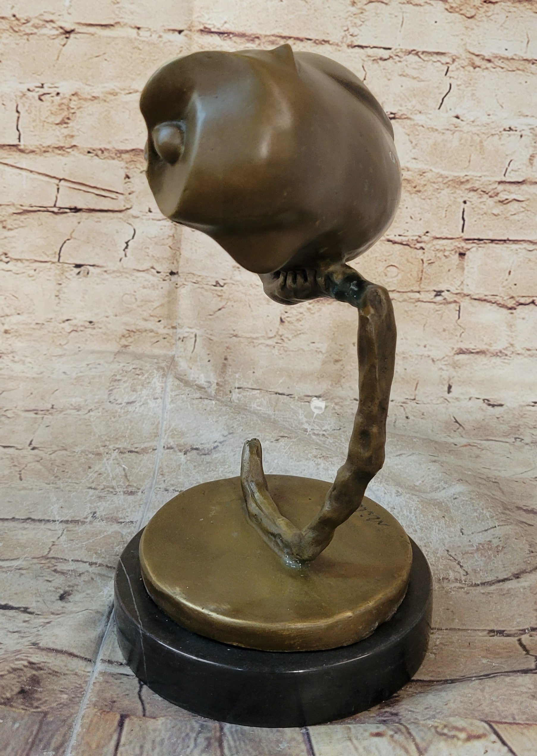 Modern Art Abstract Owl Bird Figure on Marble Base 10" x 10"
