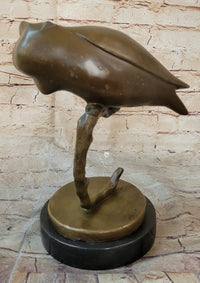 Modern Art Abstract Owl Bird Figure on Marble Base 10" x 10"