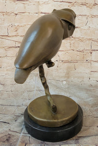Modern Art Abstract Owl Bird Figure on Marble Base 10" x 10"