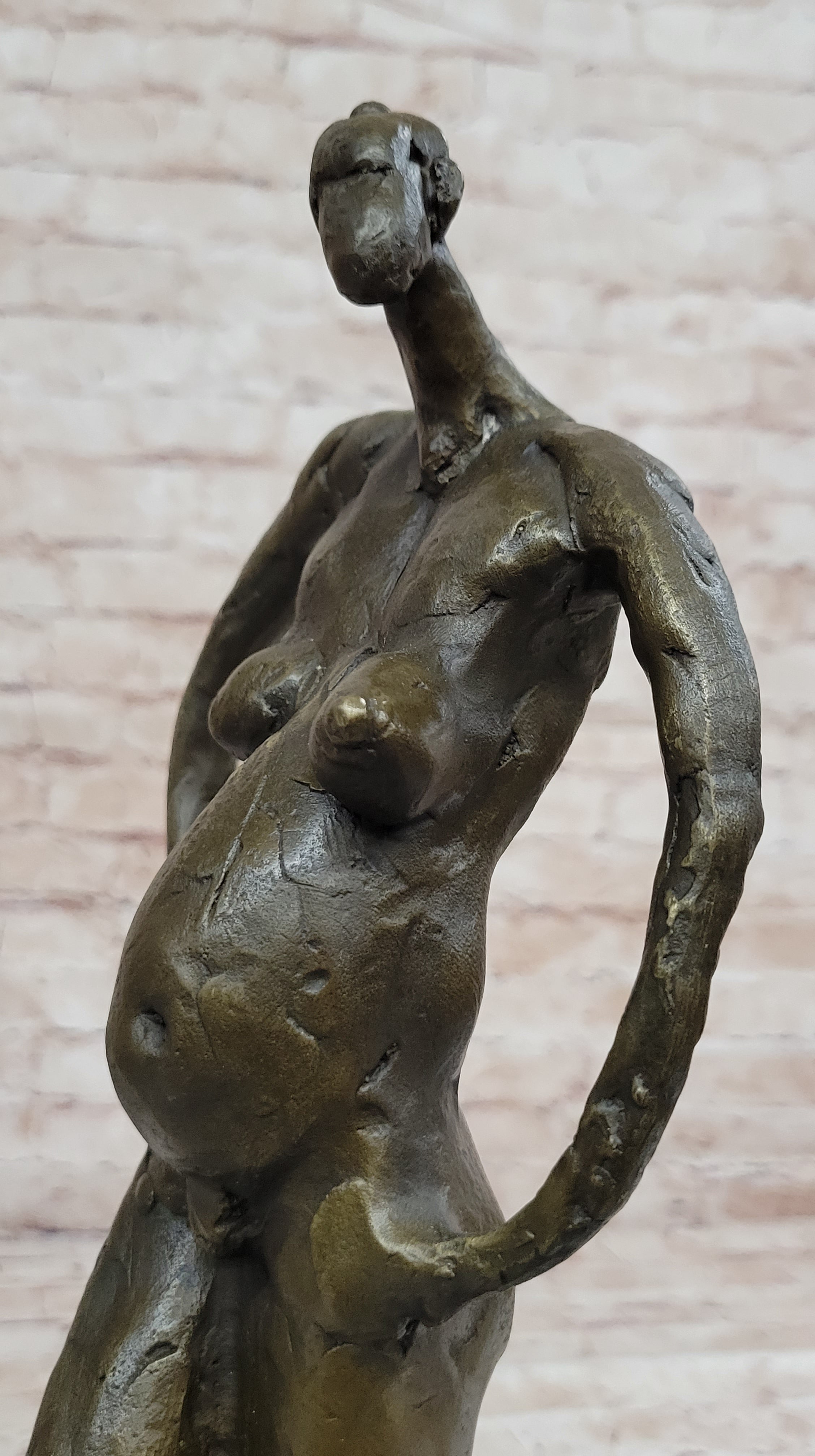 Pregnant Female Abstract Surreal Bronze Figure Statue Sculpture Salvador Dali 16" x 6"