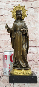 Saint Barbara Bronze Sculpture Catholic Religious Figure Fine Art Collectible