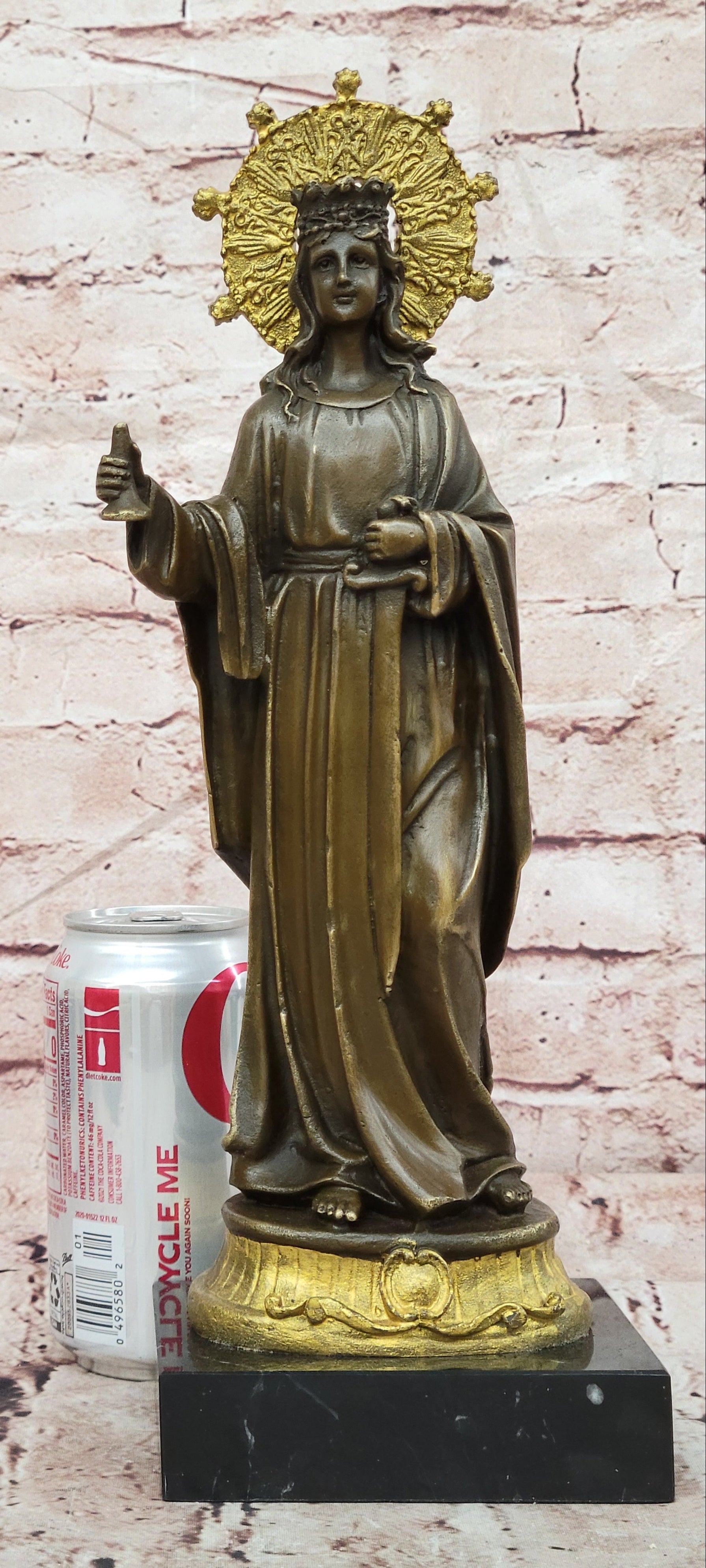 Saint Barbara Bronze Sculpture Catholic Religious Figure Fine Art Collectible