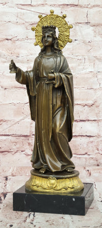 Saint Barbara Bronze Sculpture Catholic Religious Figure Fine Art Collectible