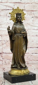 Saint Barbara Bronze Sculpture Catholic Religious Figure Fine Art Collectible
