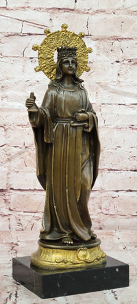Saint Barbara Bronze Sculpture Catholic Religious Figure Fine Art Collectible