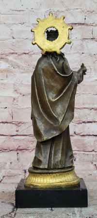 Saint Barbara Bronze Sculpture Catholic Religious Figure Fine Art Collectible