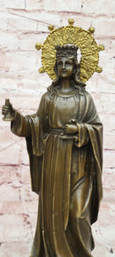 Saint Barbara Bronze Sculpture Catholic Religious Figure Fine Art Collectible