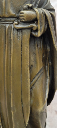 Saint Barbara Bronze Sculpture Catholic Religious Figure Fine Art Collectible
