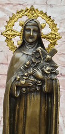 Bronze statue LITTLE FLOWER OF JESUS Clutching a Cross Hot Cast Classic Artwork