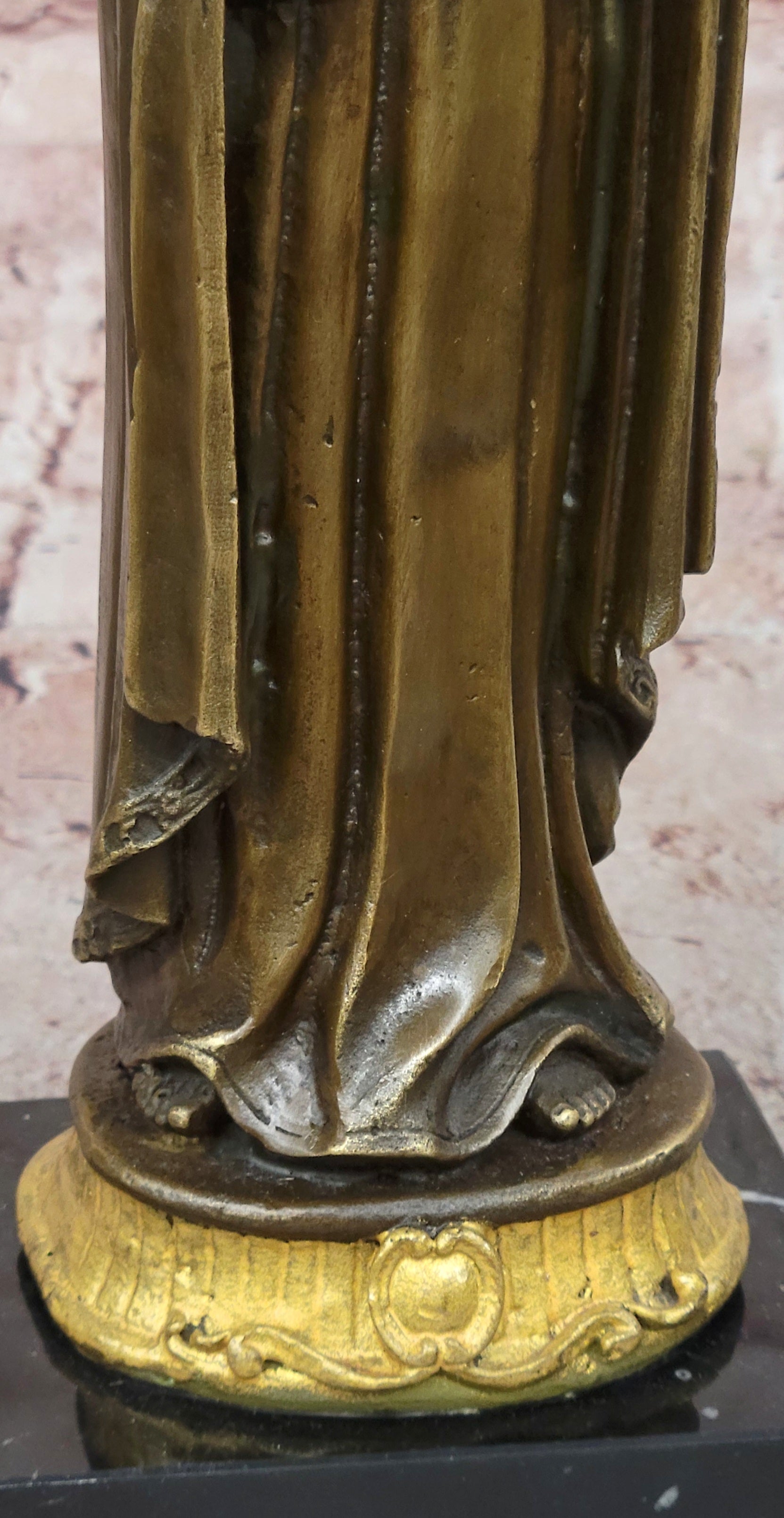 Bronze statue LITTLE FLOWER OF JESUS Clutching a Cross Hot Cast Classic Artwork