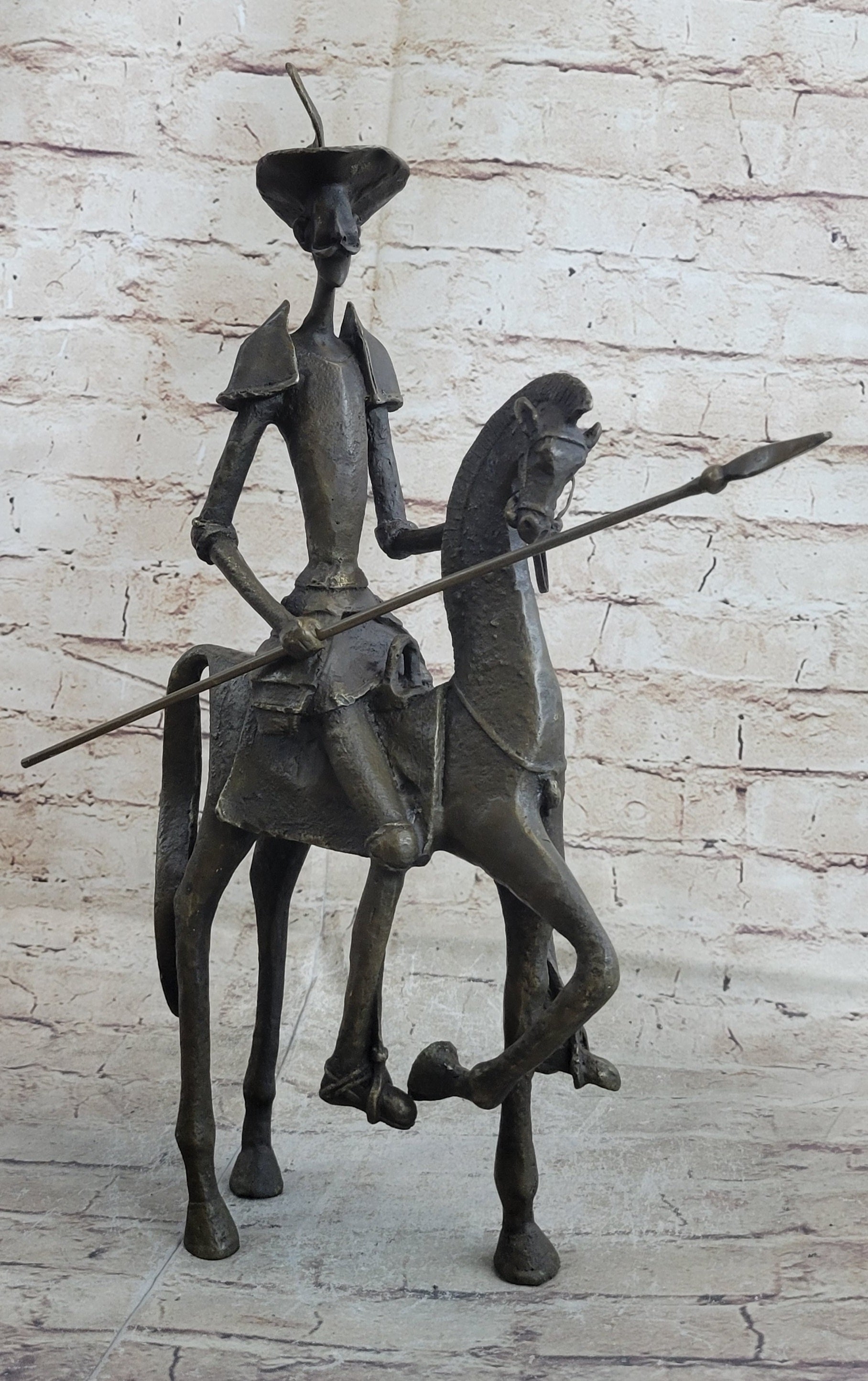 Salvador Dali 'Don Quixote' Bronze Sculpture On Horse