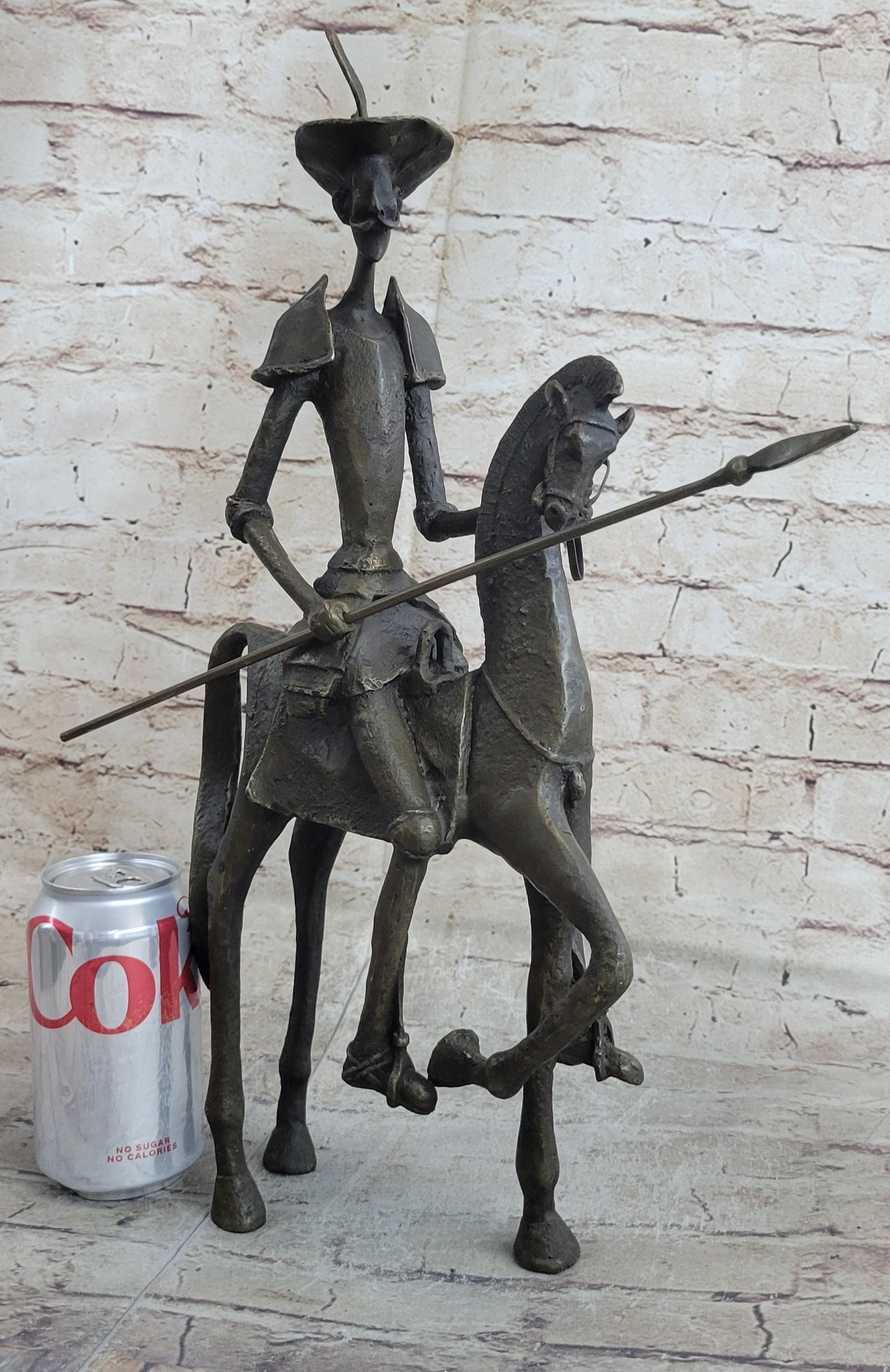 Salvador Dali 'Don Quixote' Bronze Sculpture On Horse