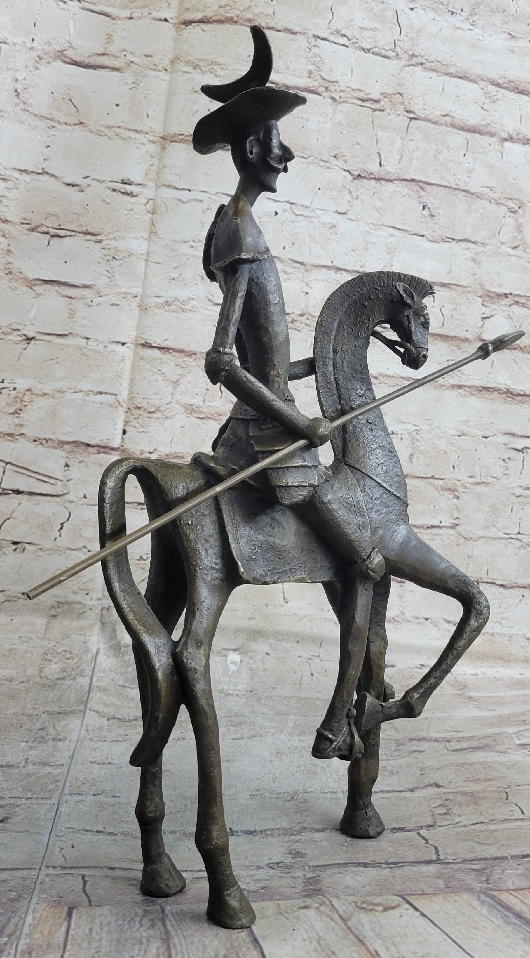 Salvador Dali 'Don Quixote' Bronze Sculpture On Horse