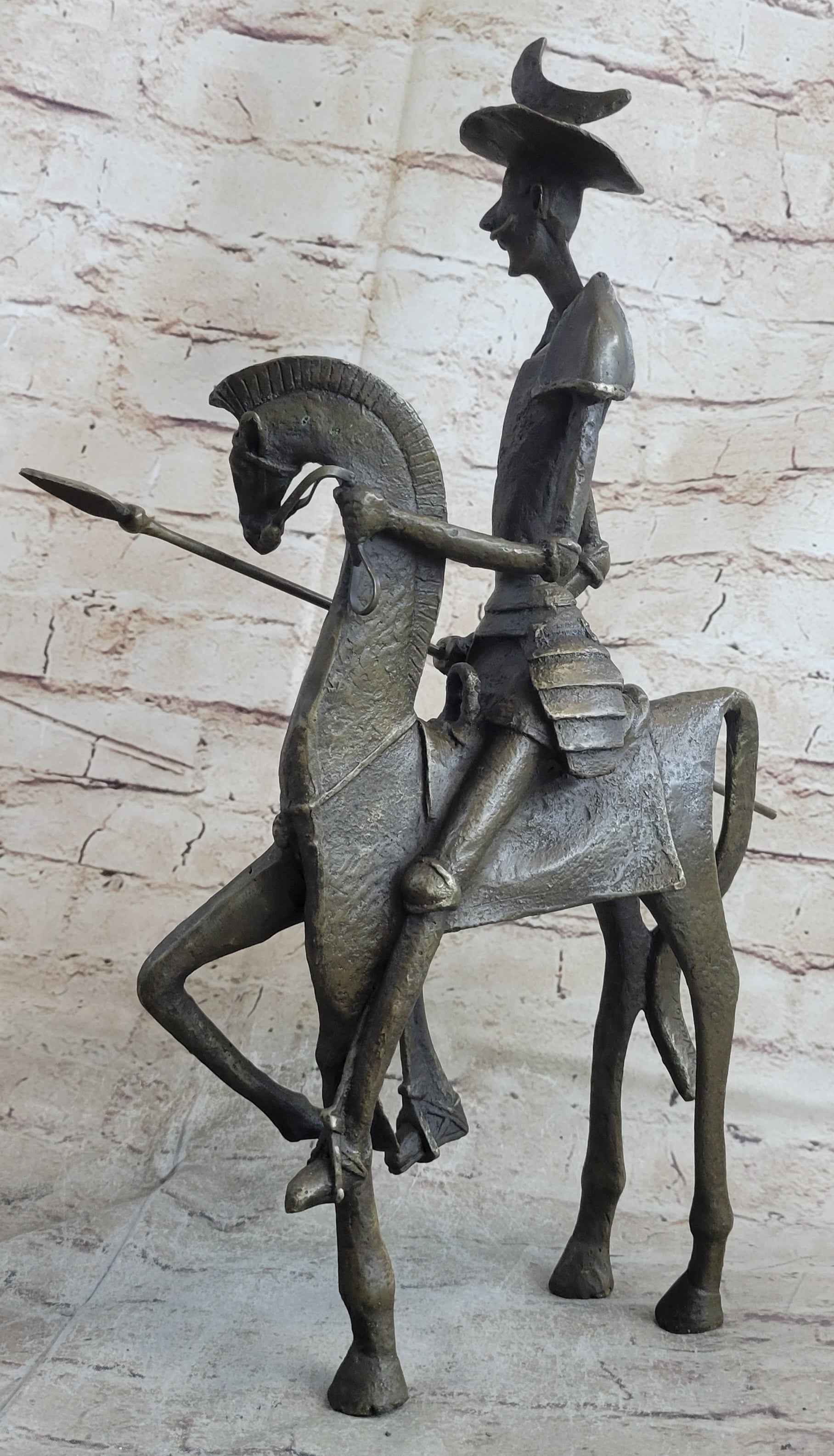 Salvador Dali 'Don Quixote' Bronze Sculpture On Horse