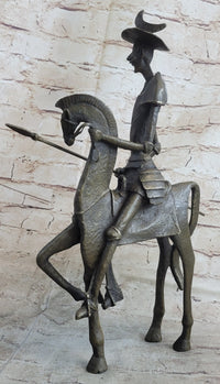 Salvador Dali 'Don Quixote' Bronze Sculpture On Horse