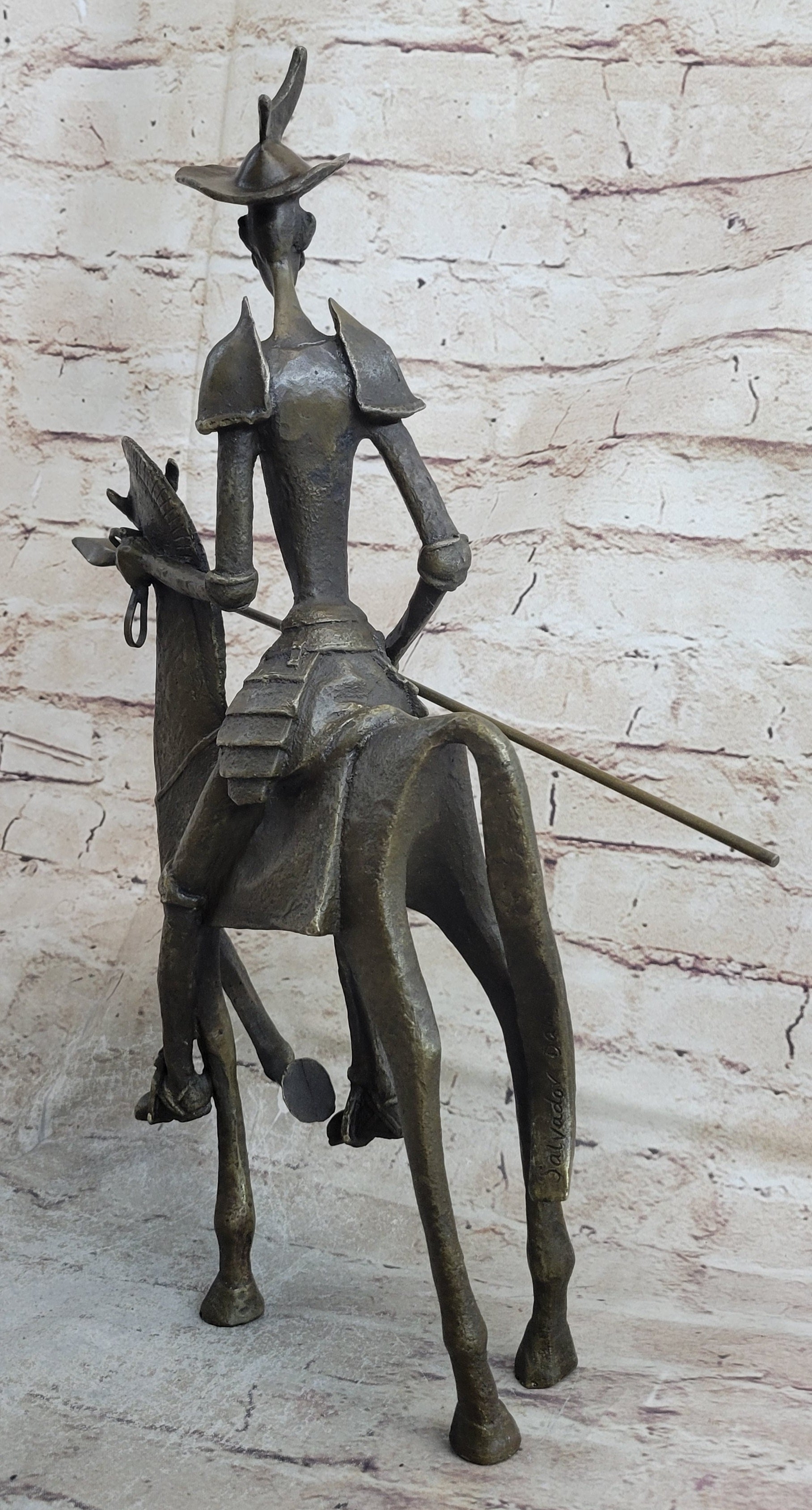 Salvador Dali 'Don Quixote' Bronze Sculpture On Horse
