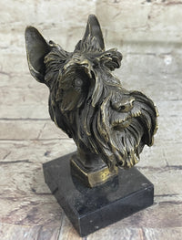 Solid Bronze Schnauzer Scottish Terrier Dog Bookend