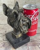 Solid Bronze Schnauzer Scottish Terrier Dog Bookend