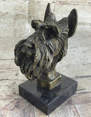 Solid Bronze Schnauzer Scottish Terrier Dog Bookend