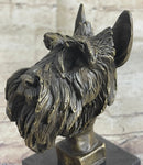 Solid Bronze Schnauzer Scottish Terrier Dog Bookend