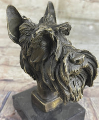 Solid Bronze Schnauzer Scottish Terrier Dog Bookend