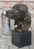 Bronze Cocker Spaniel Dog Bust Marble Base