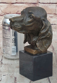 Bronze Cocker Spaniel Dog Bust Marble Base