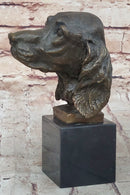 Bronze Cocker Spaniel Dog Bust Marble Base