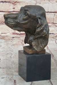 Bronze Cocker Spaniel Dog Bust Marble Base