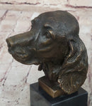 Bronze Cocker Spaniel Dog Bust Marble Base
