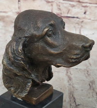 Bronze Cocker Spaniel Dog Bust Marble Base