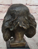Bronze Cocker Spaniel Dog Bust Marble Base