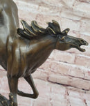 Milo Art Deco Wild Horse Bronze Sculpture Hot Cast Marble Base
