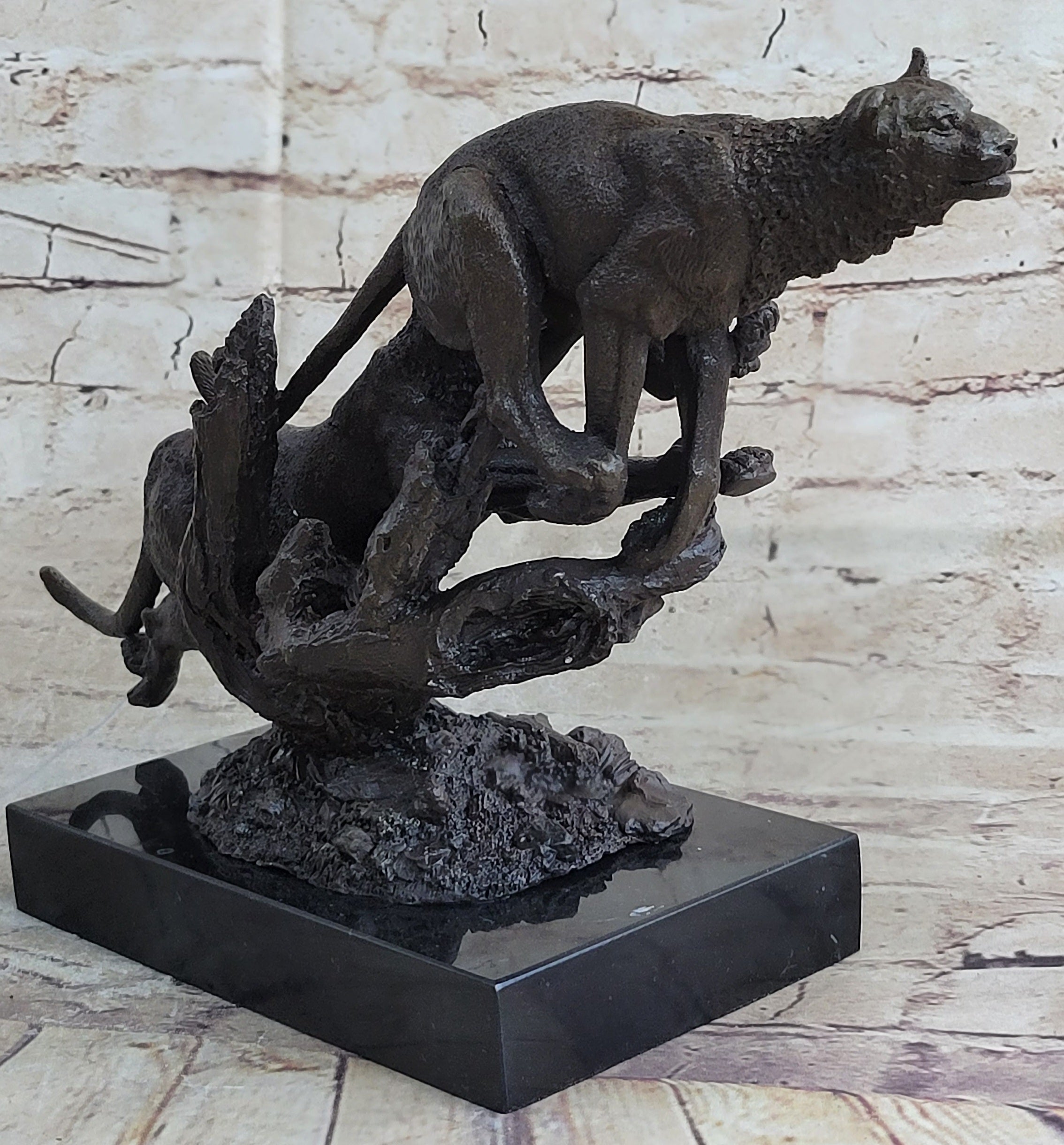 Henry Moore Cougar Jaguar Puma Wild Life Bronze Sculpture