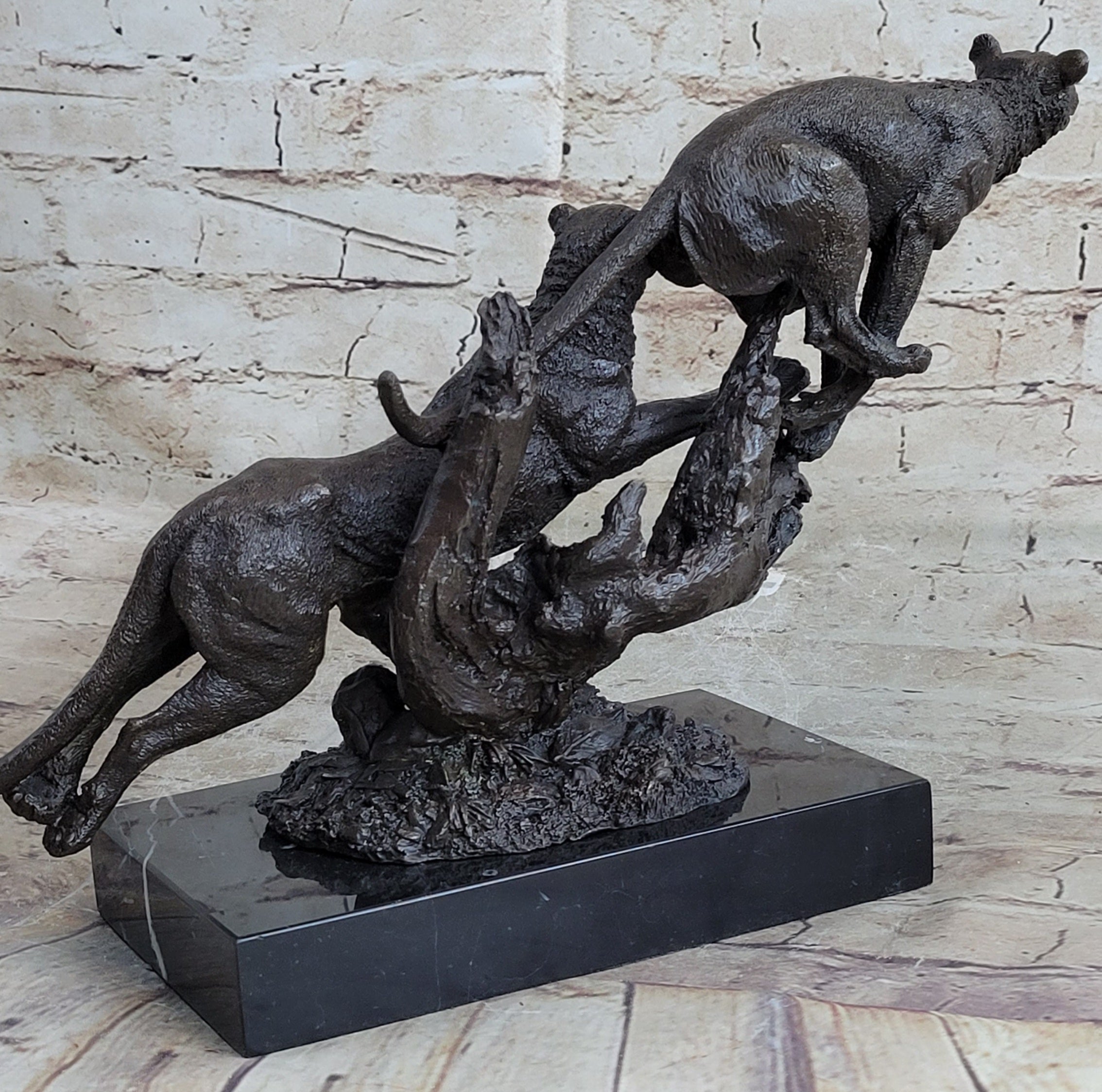 Henry Moore Cougar Jaguar Puma Wild Life Bronze Sculpture