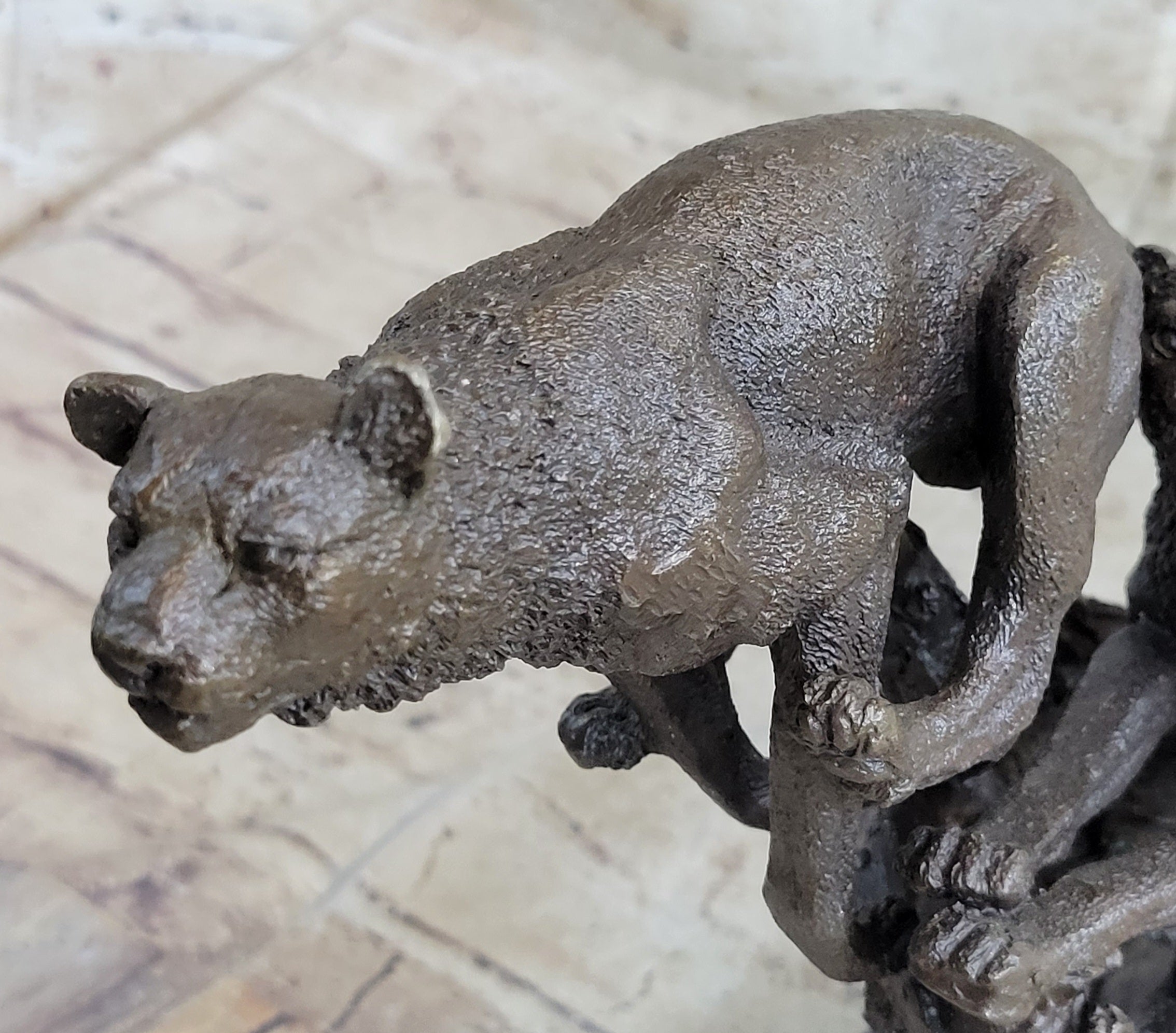 Henry Moore Cougar Jaguar Puma Wild Life Bronze Sculpture